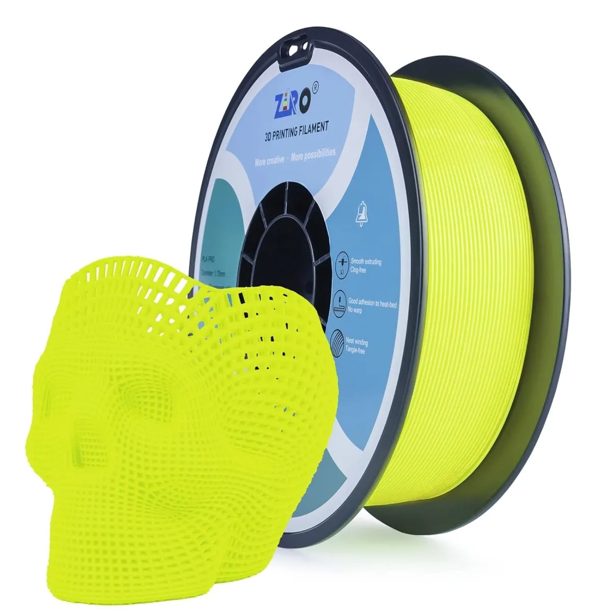 Ziro 3D Ziro 3D PLA Pro 1.75mm Filament 1kg Fluorescent Yellow 3D Printers Accessory — foto produk