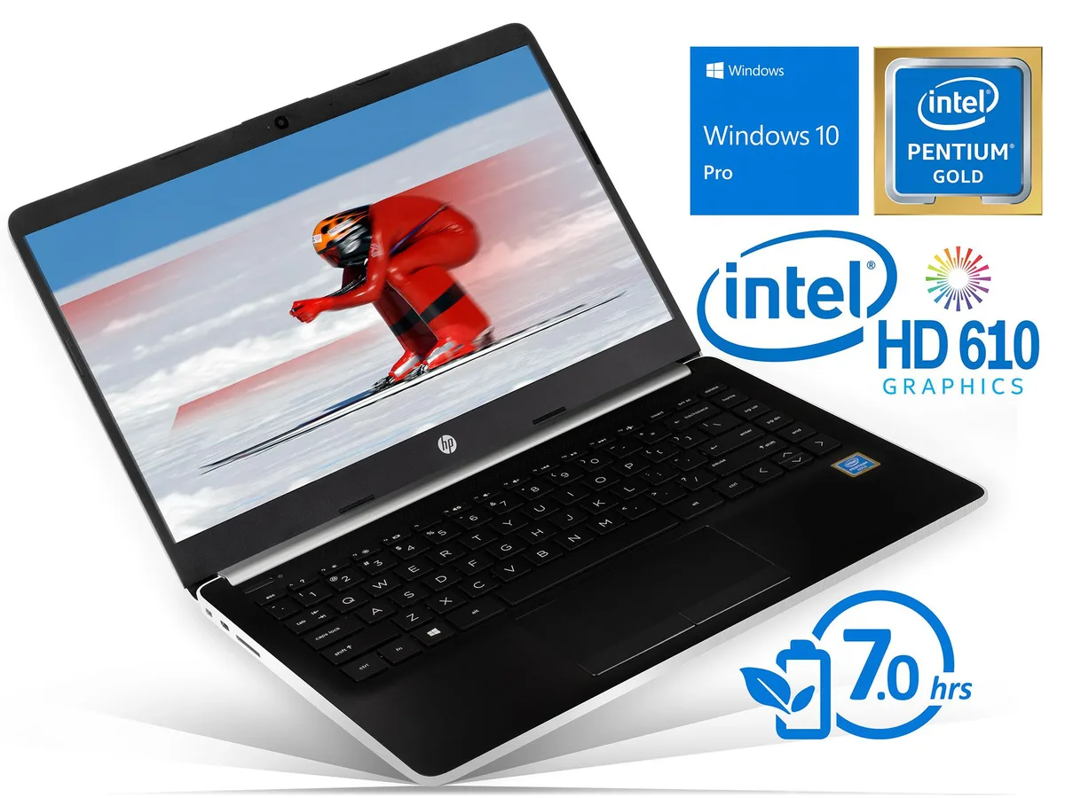 HP HP 14 laptop Pentium Gold 4417U 2.3GHz 8GB DDR4 256GB NVMe Windows 10 Pro — תמונת המוצר