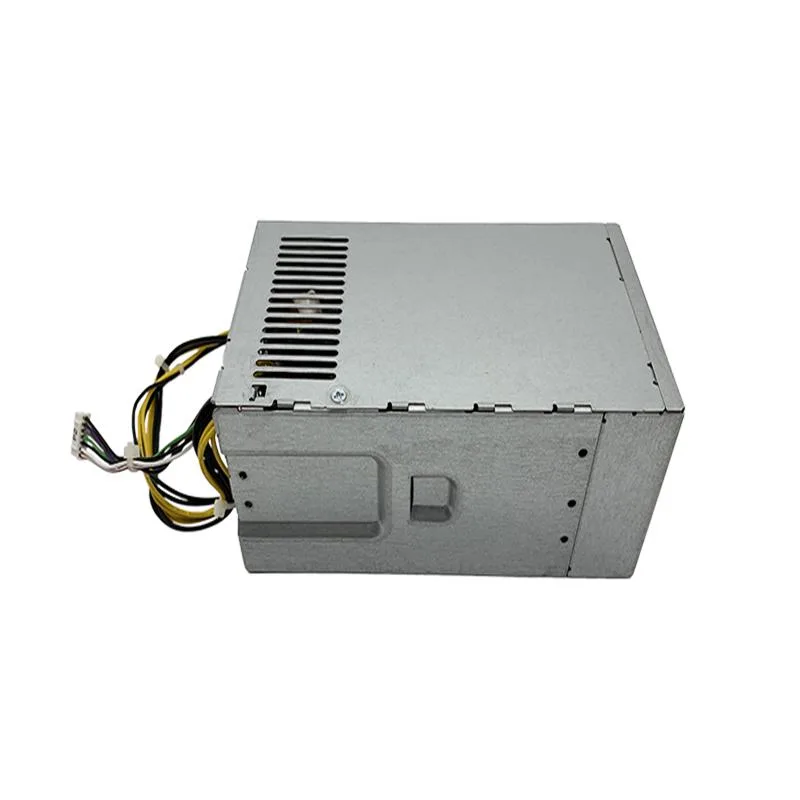 Rectangular black ATX power supply with 4-pin connector and cooling vents