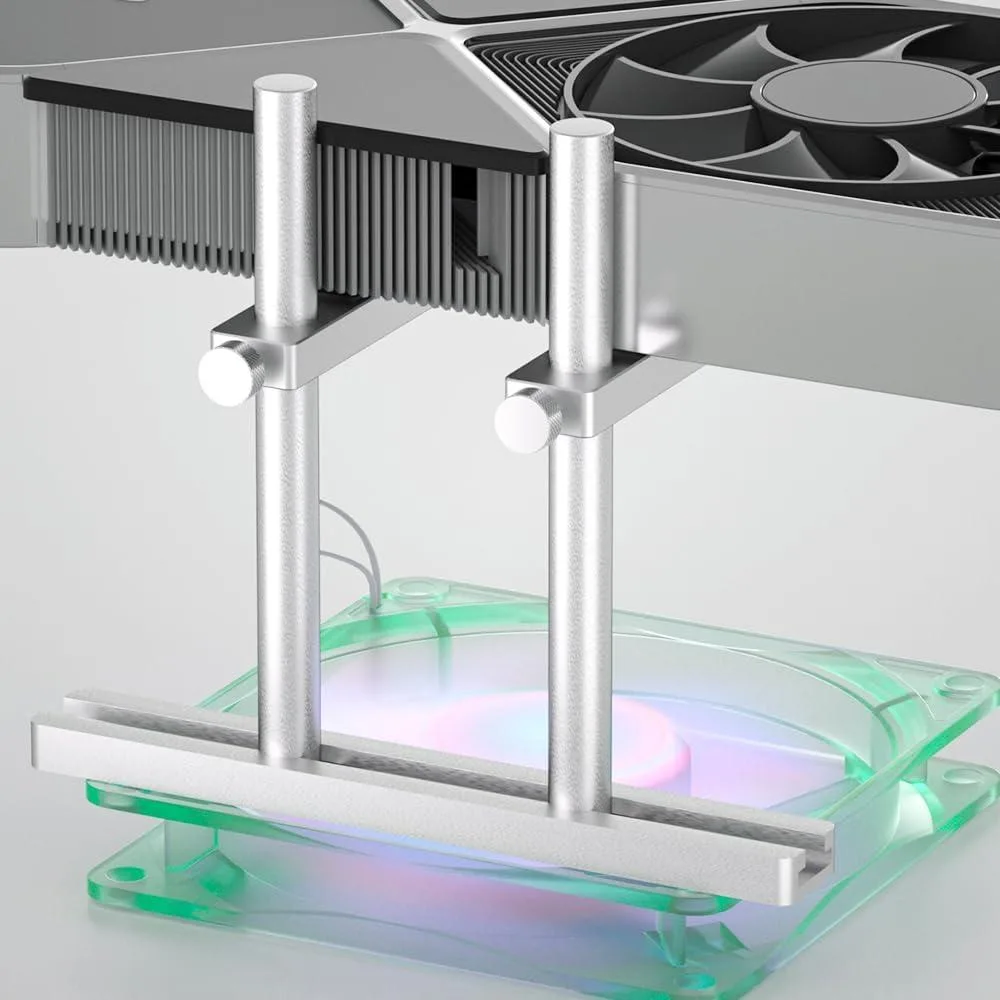 BFKK BFKK GPU Support Bracket Adjustable Aluminum Silver 128mm — product photo