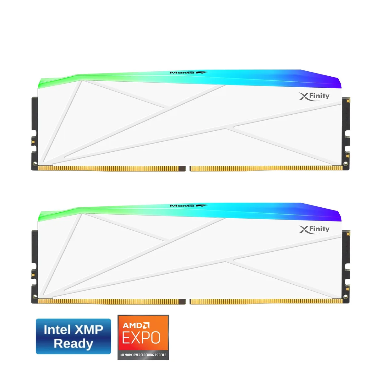 V-color V-color Manta XFinity RGB DDR5 32GB (16GBx2) 6000MHz CL36 White — product photo