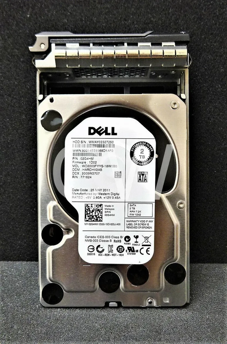 DELL DELL 2G4HM 02G4HM 2TB 7.2K 3G 3.5in SATA internal hard drive — 제품 사진