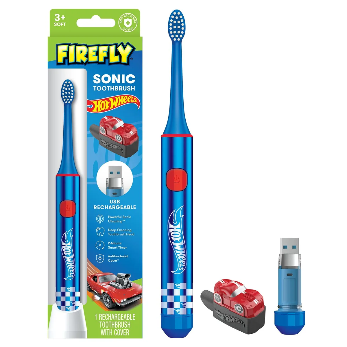  FIREFLY LQNN9 Hot Wheels Sonic Toothbrush USB Charger Antibacterial Cover — product photo