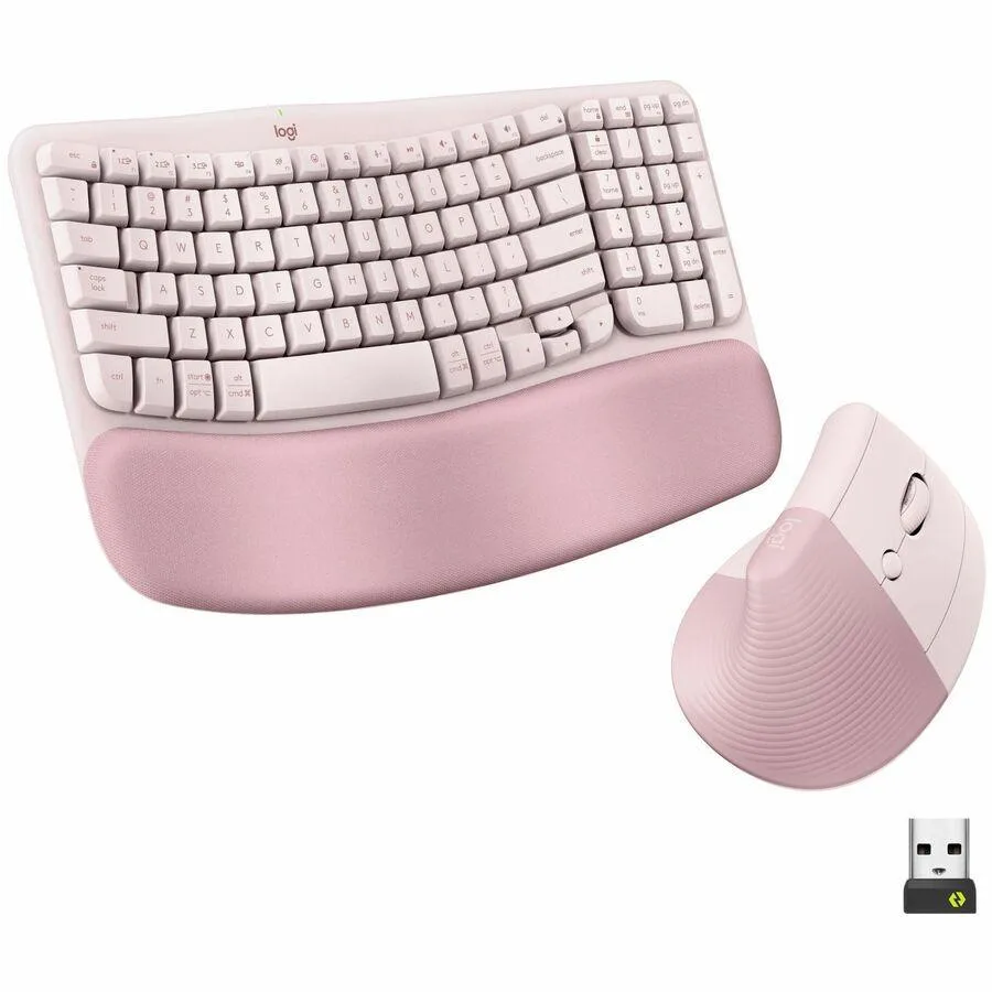 Logitech Logitech Wave Keys & Lift Ergonomic Keyboard Mouse Combo Rose 920-013612 — fotografija izdelka