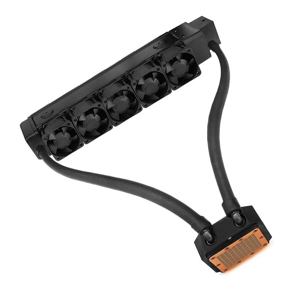 Compact 1U liquid cooler with five 40 mm 12000 rpm fans