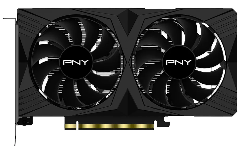 PNY VERTO GeForce RTX 4060 8GB dual-fan graphics card in black, two-slot ATX form factor