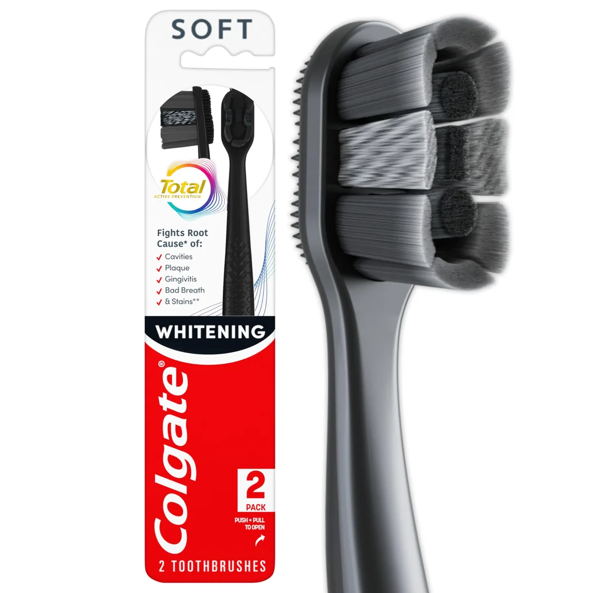  Colgate 61043957 Manual Toothbrush Soft Charcoal Black 2 Pack oral care — 제품 사진