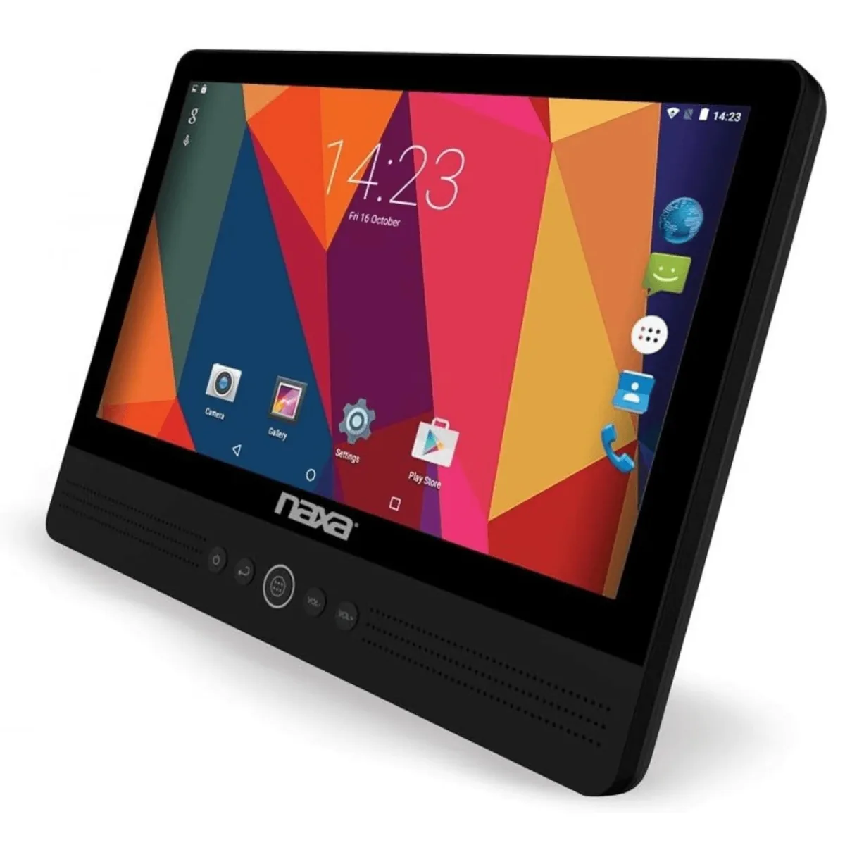 Black 9.0 inch tablet with built-in DVD slot and touchscreen