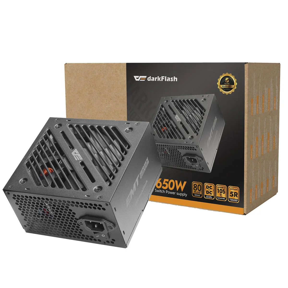 darkFlash darkFlash EMT650 650W 80 PLUS Bronze Full Modular ATX power supply — product photo