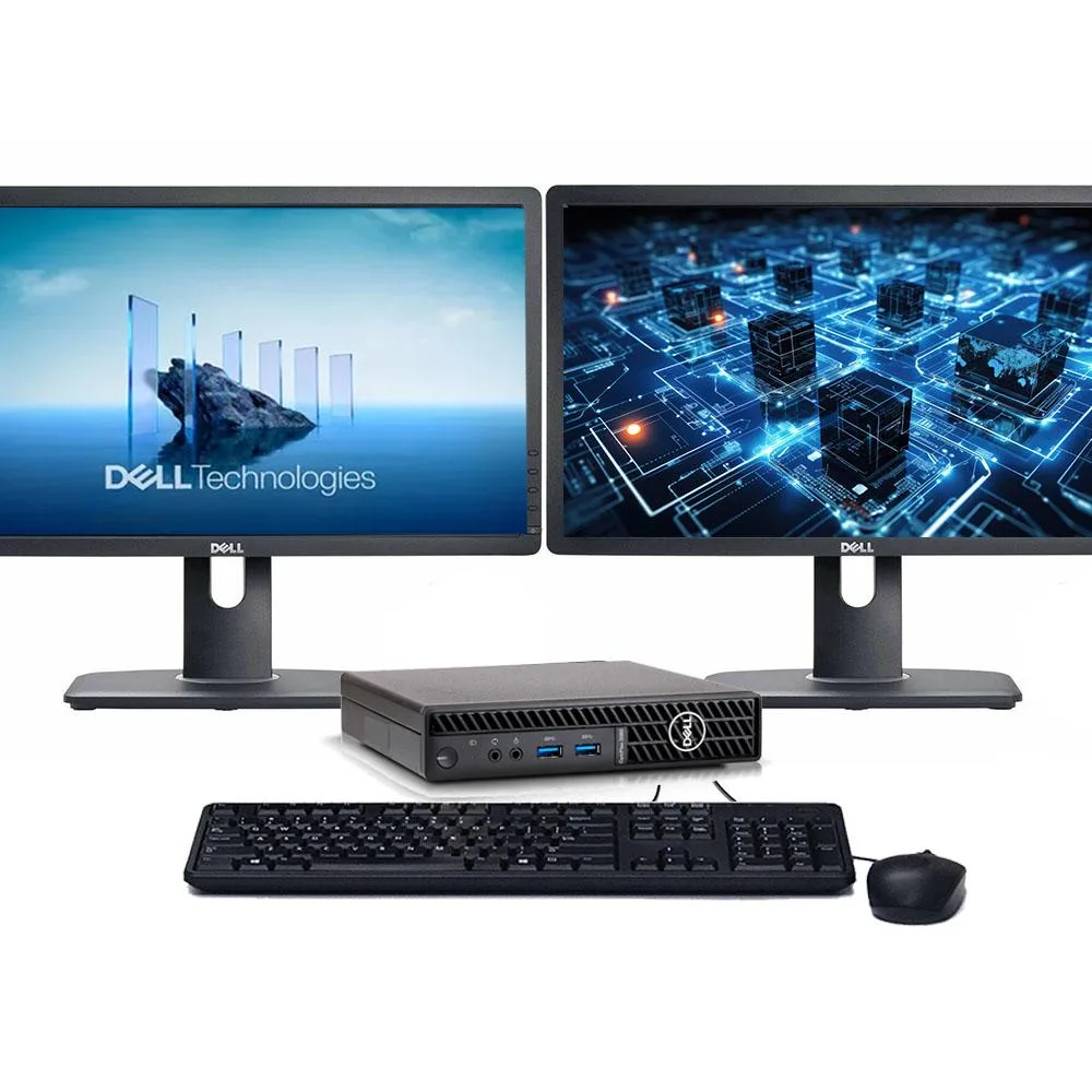 Compact black micro desktop tower with integrated graphics and wireless adapter