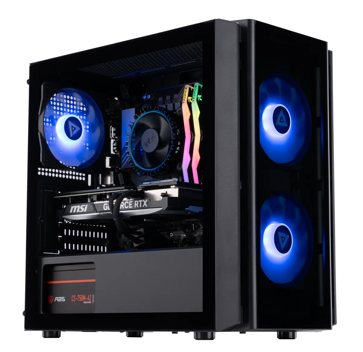 Apevia Phenom mATX case with RGB memory visible inside