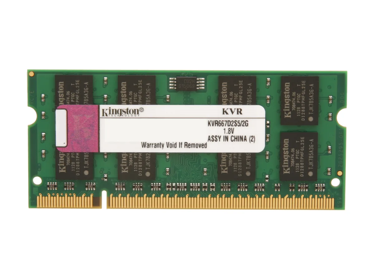Kingston Technology Corp. Kingston Technology Corp. KVR667D2S5/2G 2GB DDR2 667 laptop RAM — 제품 사진