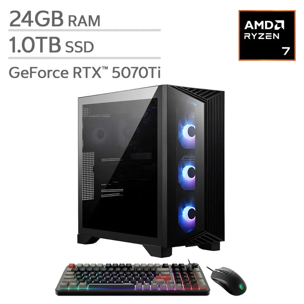 MSI MSI Aegis R2 AI Gaming Desktop Core Ultra 7 265 RTX 5070 Ti 24GB 1TB — termékfotó
