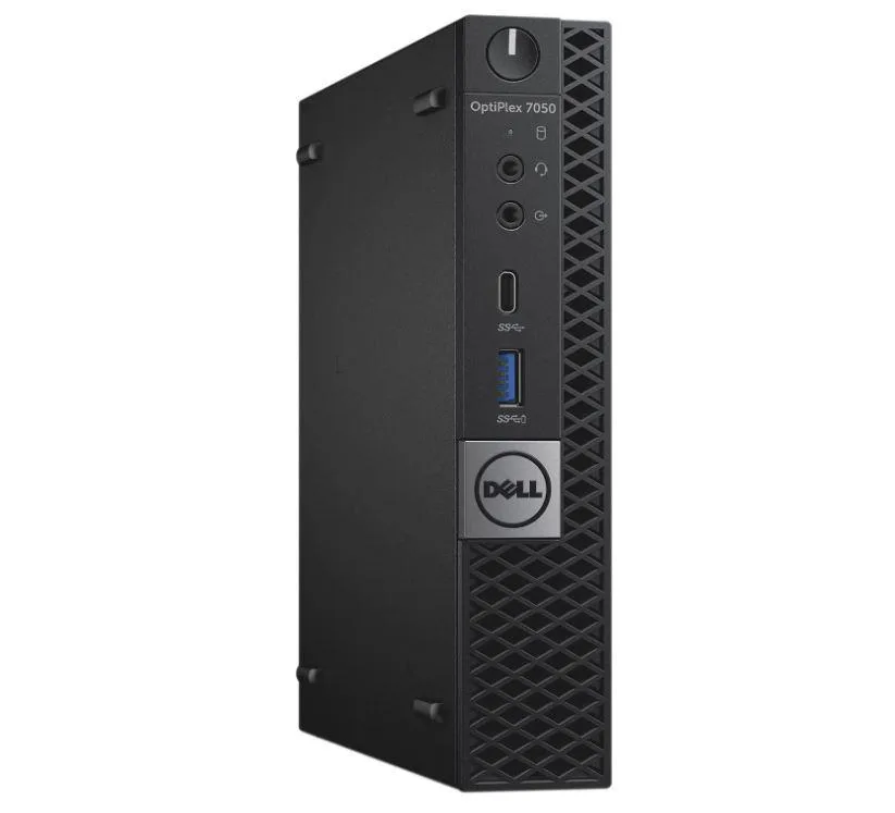 Small black rectangular Dell Optiplex 7050 Micro desktop unit