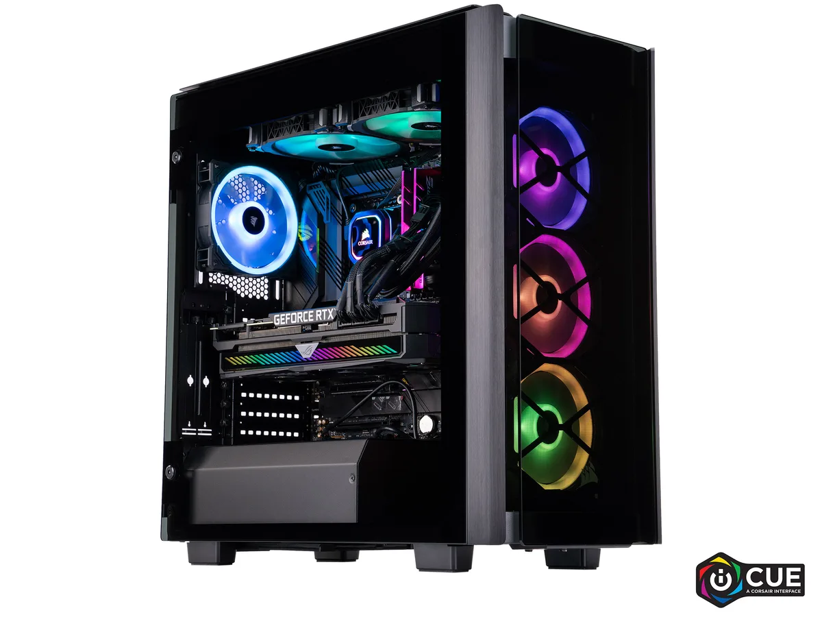 Refurbished Corsair Obsidian 500D RGB mid-tower with tempered glass side panel and RGB lighting