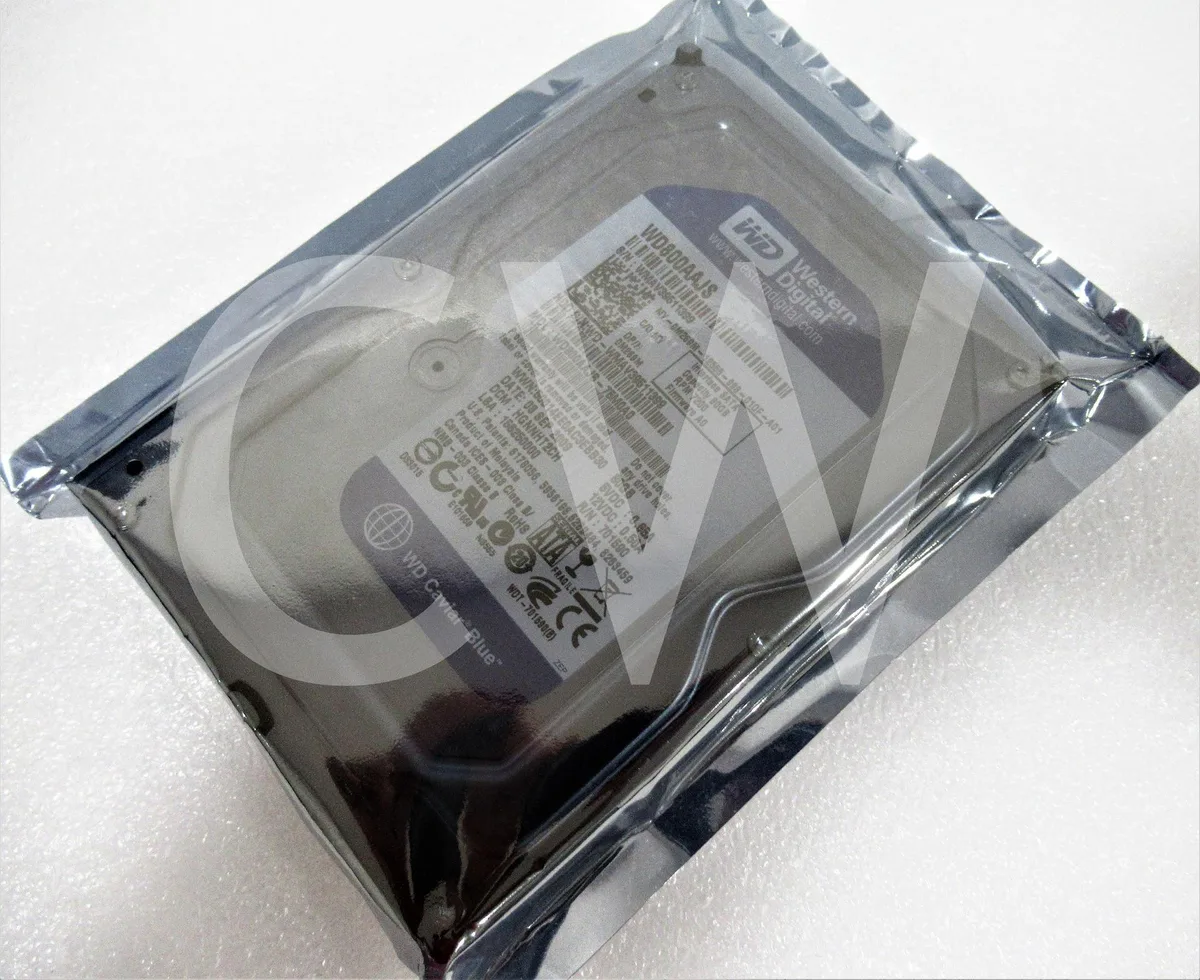 Silver 3.5 inch SATA hard drive with green circuit board