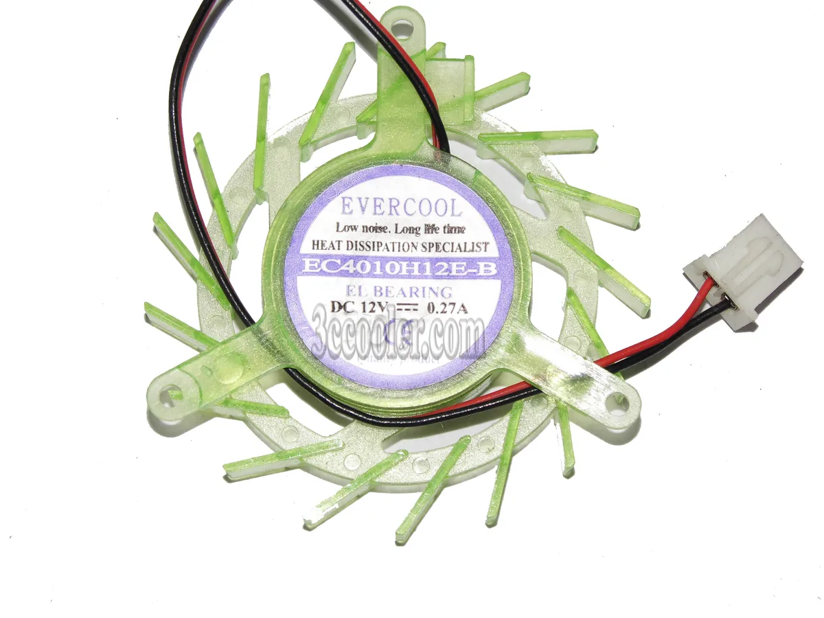 OEM Industries OEM Industries EC4010H12E-B 12V .27A green 2-pin fan CPU cooler — fotografia produktu