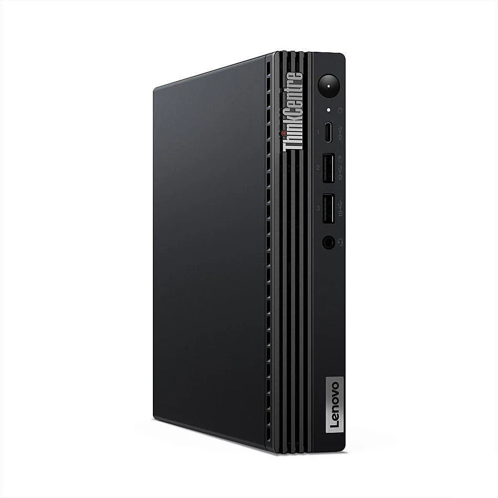 Small black rectangular desktop computer with matte finish