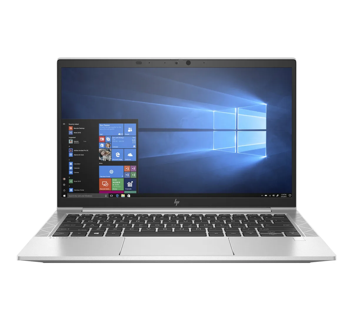 Silver 13.3 inch touchscreen laptop closed lid Grade A refurbished condition