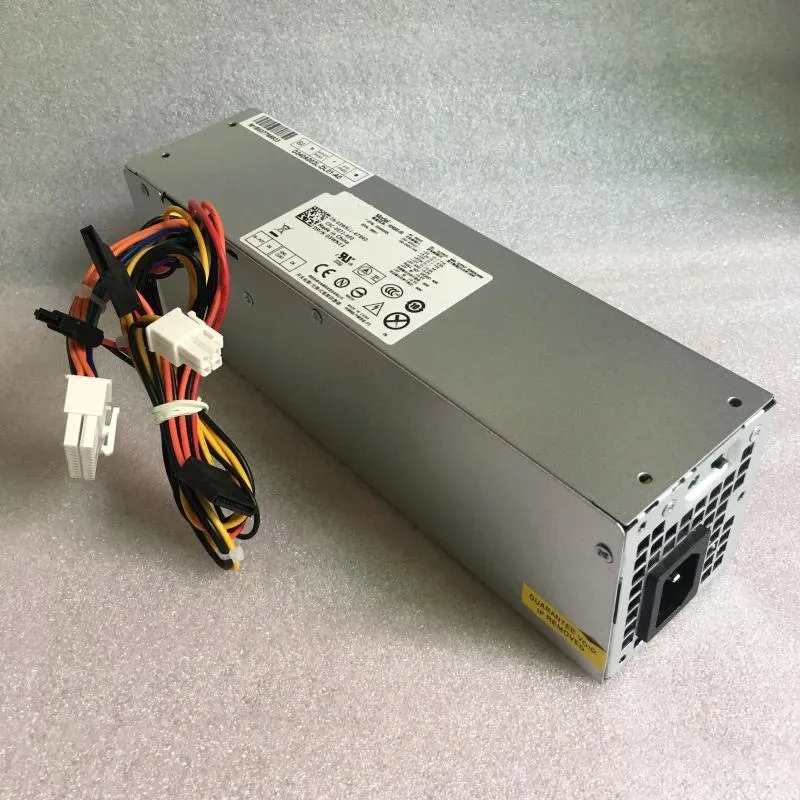 Rectangular silver ATX power supply unit with ventilation grille and label