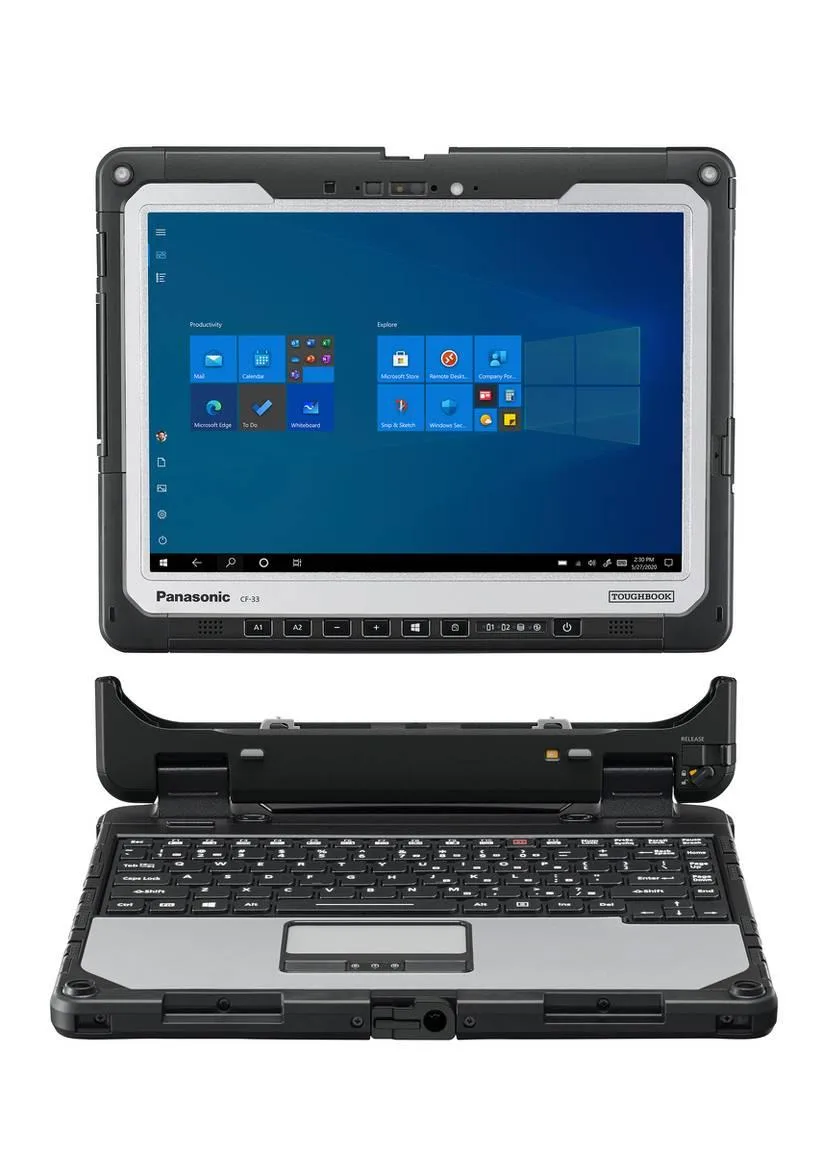 Panasonic Panasonic Toughbook CF-33 MK2 2-in-1 laptop 12" QHD i5-10310U 16GB 512GB OPAL SSD SmartCard Serial — 商品写真
