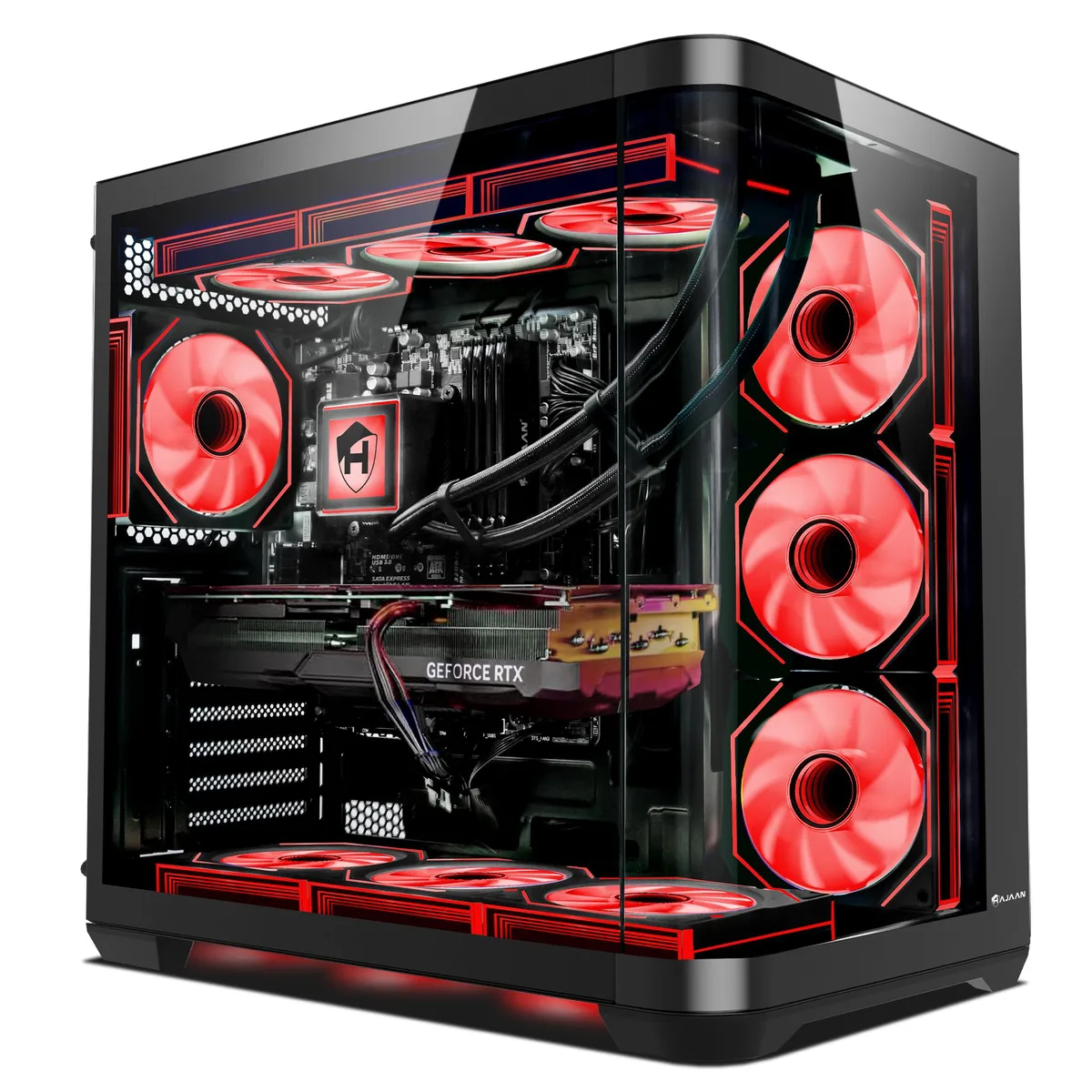 HAJAAN HAJAAN Gaming PC, Ultra 7 265K, RTX 5070 12GB, 64GB DDR5, 2TB NVMe, Liquid Cooling — product photo