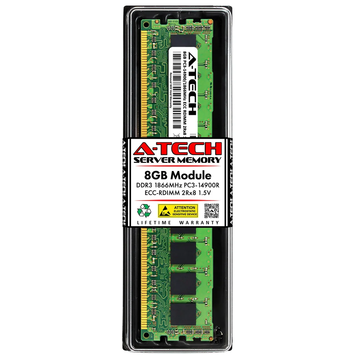 A-Tech A-Tech 8GB DDR3 1866 ECC RDIMM 2Rx8 1.5V 240-Pin Server RAM — photo du produit