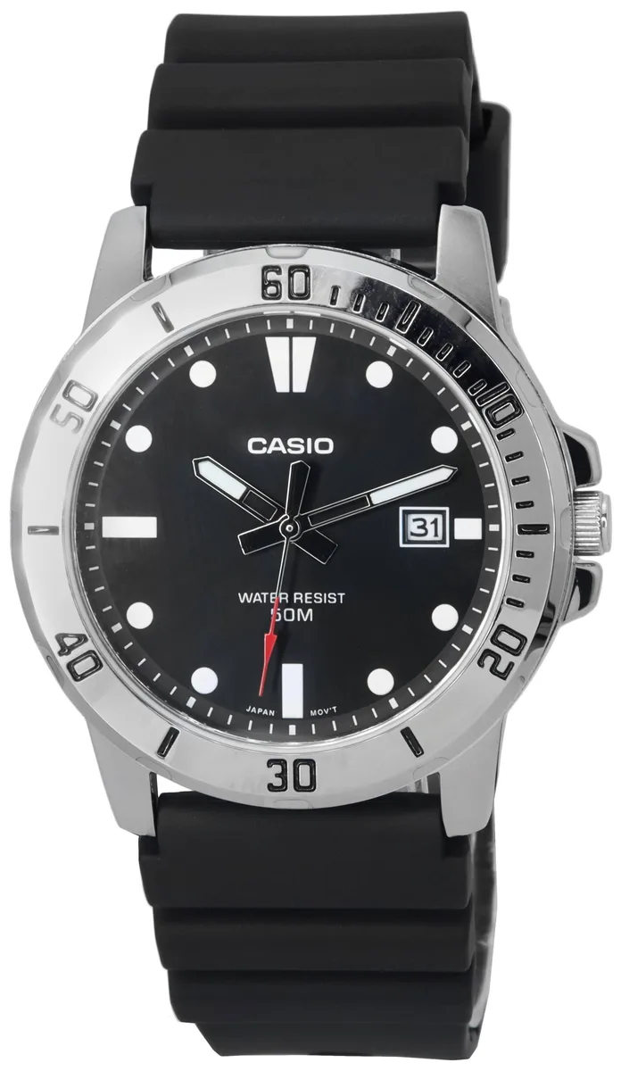 CASIO CASIO MTP-VD01-1E Men's Quartz Watch Black Dial Resin Strap — product photo