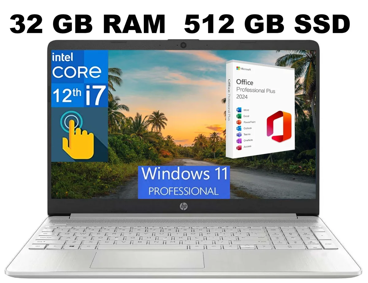 HP HP 15 Raider laptop i7-1255U 10-core 32GB 512GB SSD 15.6" FHD touchscreen Silver — photo du produit