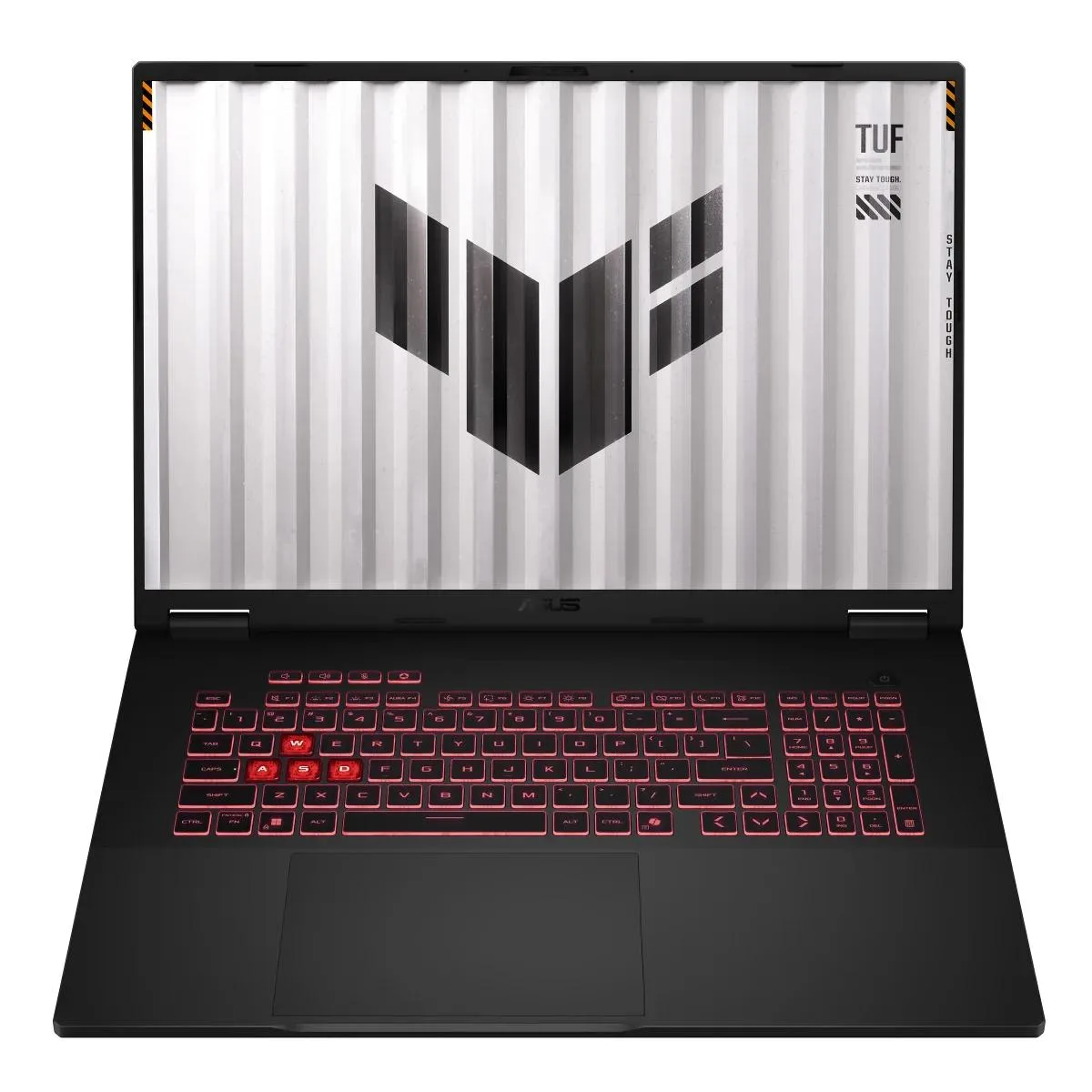 ASUS TUF 18 inch gaming laptop, dark chassis, backlit keyboard, slim screen bezels