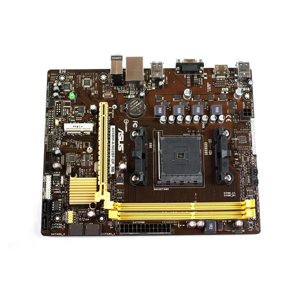Green Micro ATX motherboard with silver heatsinks and black slots