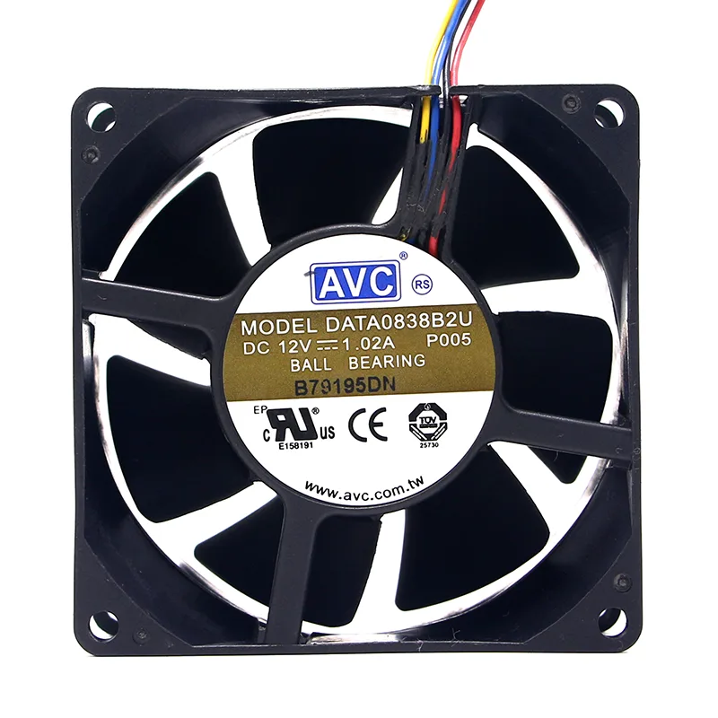 SXDOOL SXDOOL 80mm Case Fan Ball Bearing 4 Pin 12V 1.02A 8038 Black — toote foto