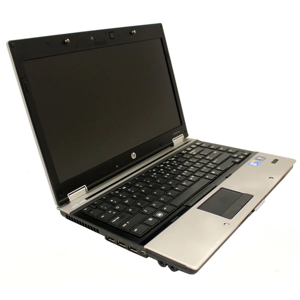 Silver metal 14-inch laptop with LED display