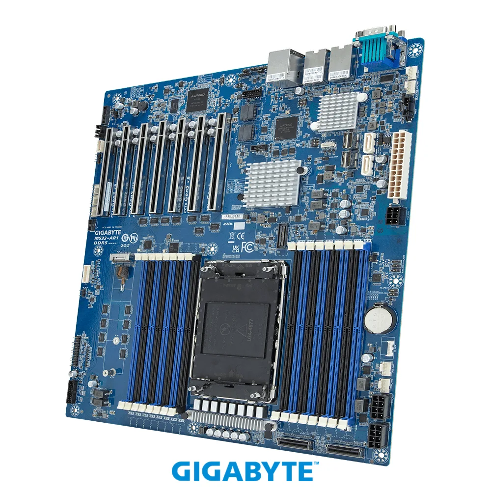 GIGABYTE GIGABYTE MS33-AR1 server motherboard E-ATX LGA 4677 C741 16 DIMM 128GB 10G LAN — תמונת המוצר