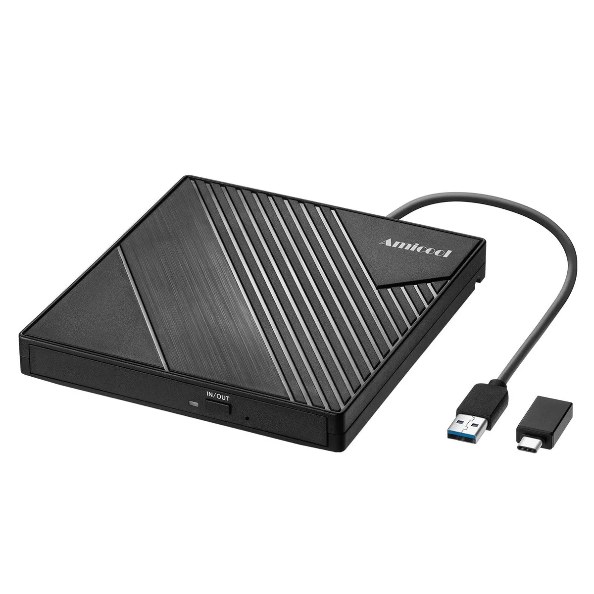 KEHIPI KEHIPI External DVD Duplicator USB 3.0 Type-C 24x CD 8x DVD Black — fotografia produktu