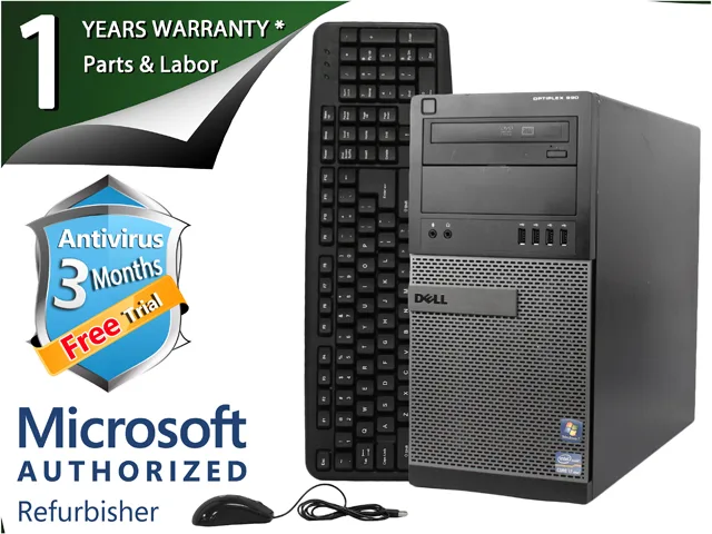 DELL DELL 15VFDEDT0015 OptiPlex 990 desktop PC Core i7-2600 3.4 GHz 4 GB DDR3 250 GB SATA Windows 7 Pro 64-bit — product photo