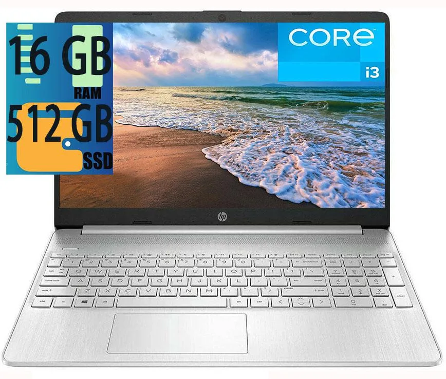 HP HP 15 laptop, Core i3-1115G4, 16GB, 512GB, 15.6" HD, Silver — photo du produit