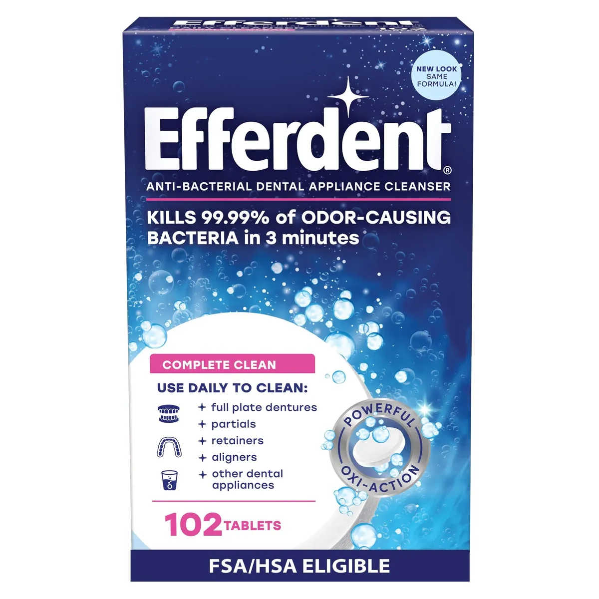  Waterpik Efferdent Retainer Cleaning Tablets Complete Clean 102 Count — product photo