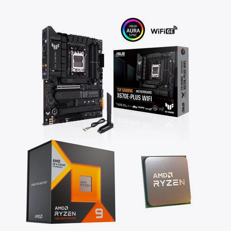 ASUS ASUS TUF GAMING X670E-PLUS WIFI 6E AMD Motherboard with Ryzen 9 7950X3D 16-Core 4.2 GHz — product photo