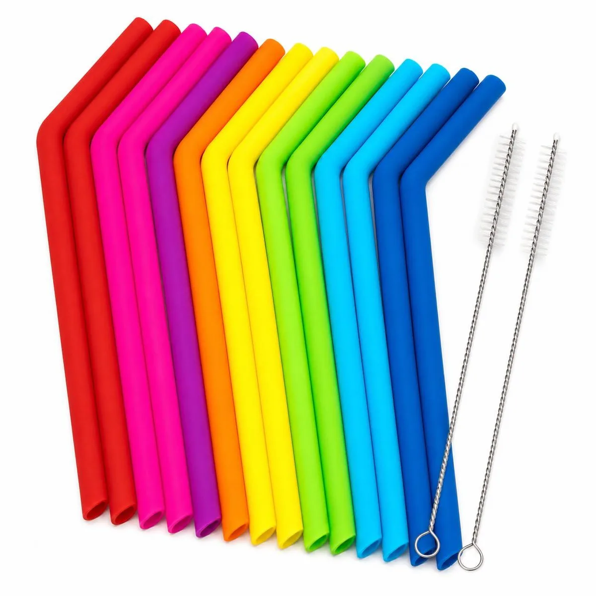Juju World Silicone 17 Piece Set Model 139 15 Straws 2 Brushes — fotografija izdelka