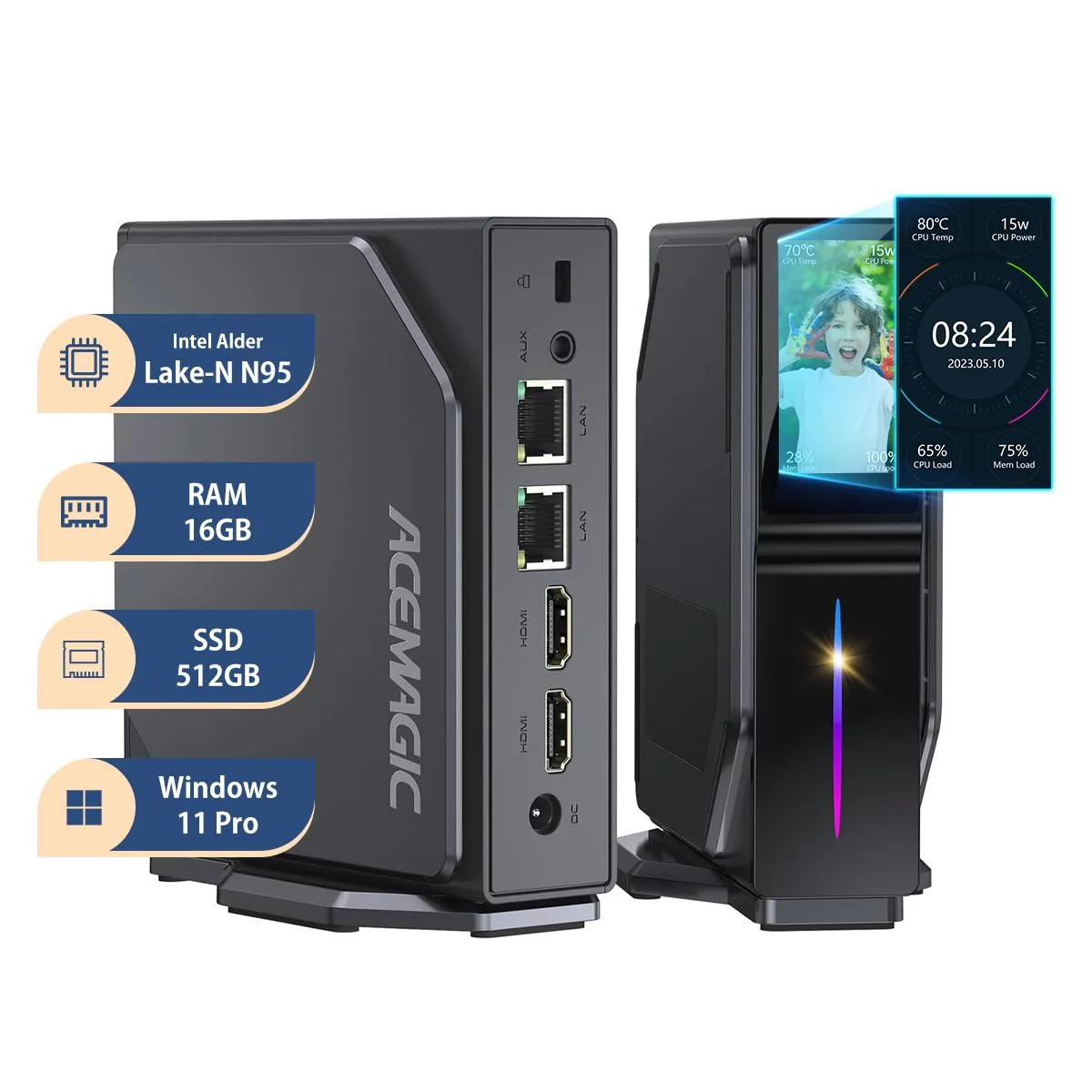 ACEMAGIC ACEMAGIC S1 N95 16GB 512GB DDR4 desktop PC — photo du produit