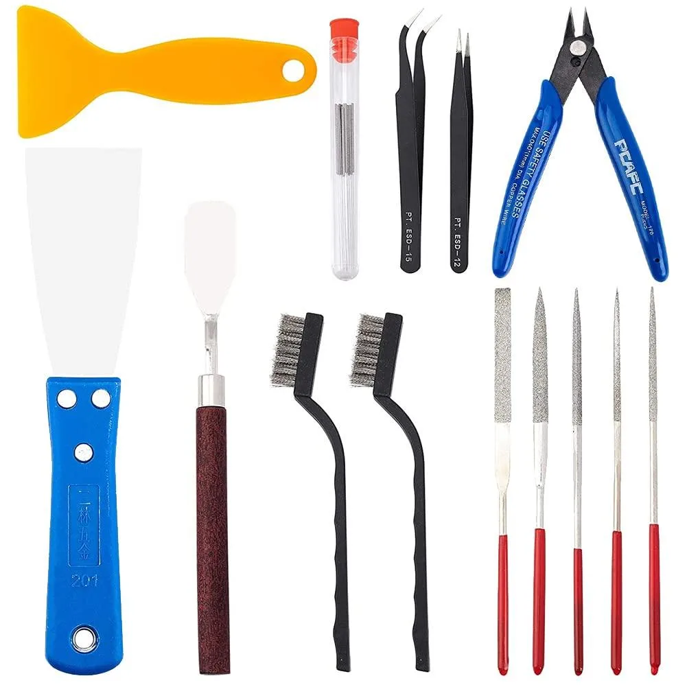 OLYCRAFT 23-piece 3D printer nozzle cleaning tool kit in a compact case