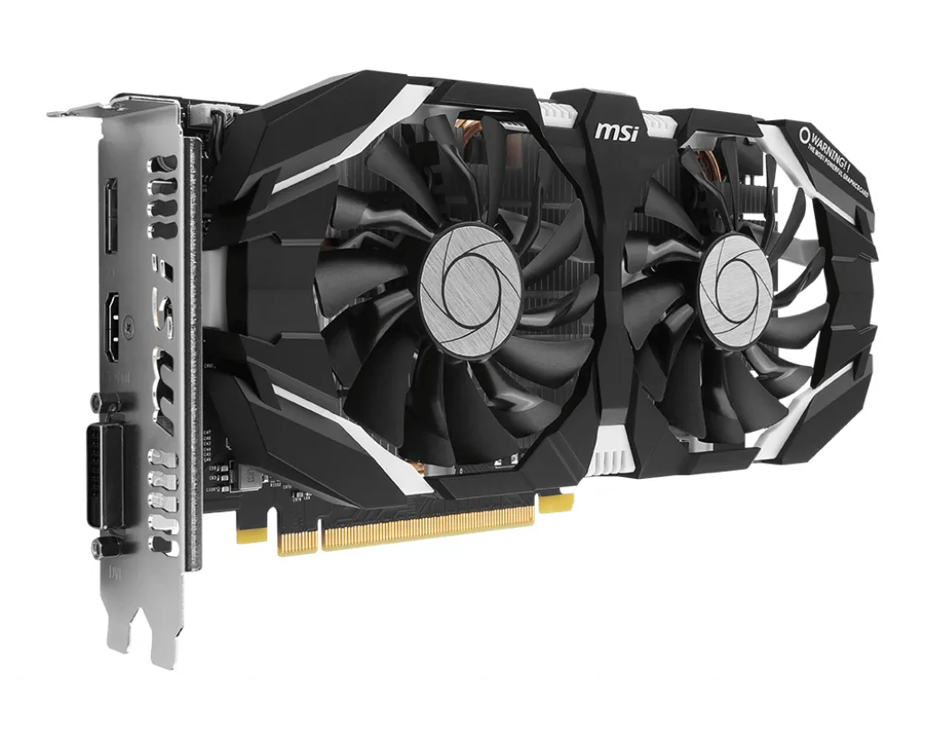 MSI GeForce GTX 1060 6GB graphics card with dual-fan cooler and metal backplate