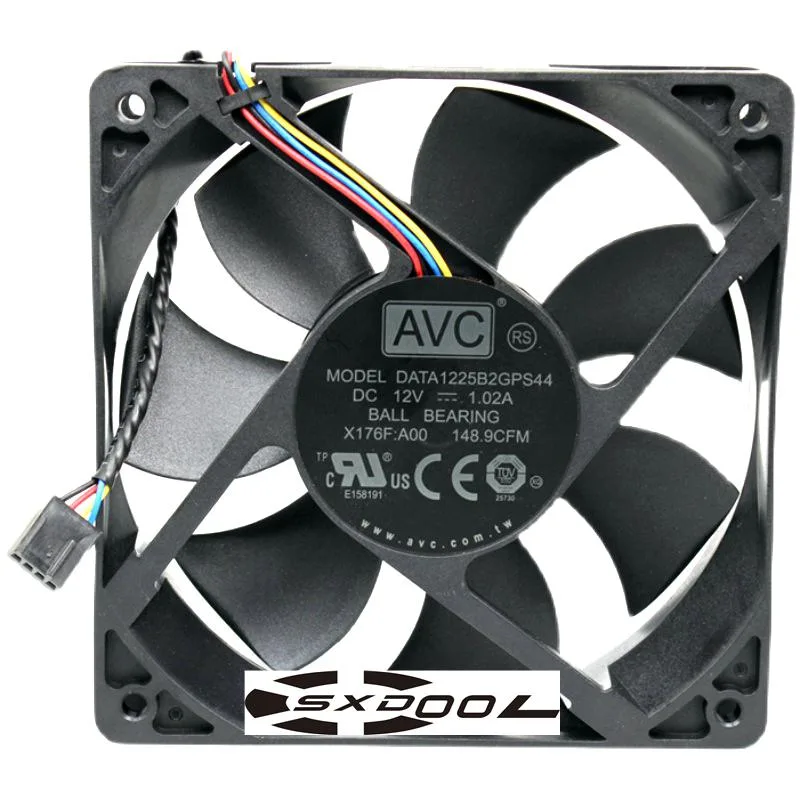 SXDOOL SXDOOL DATA1225B2GPS44 120mm 12V 1.02A 4-pin case fan — product photo