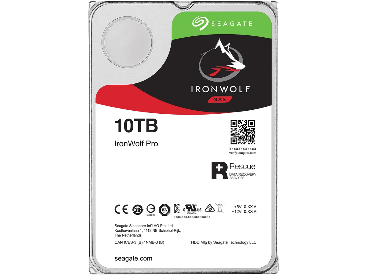 Silver 3.5-inch internal hard drive with silver label and circuit board visible
