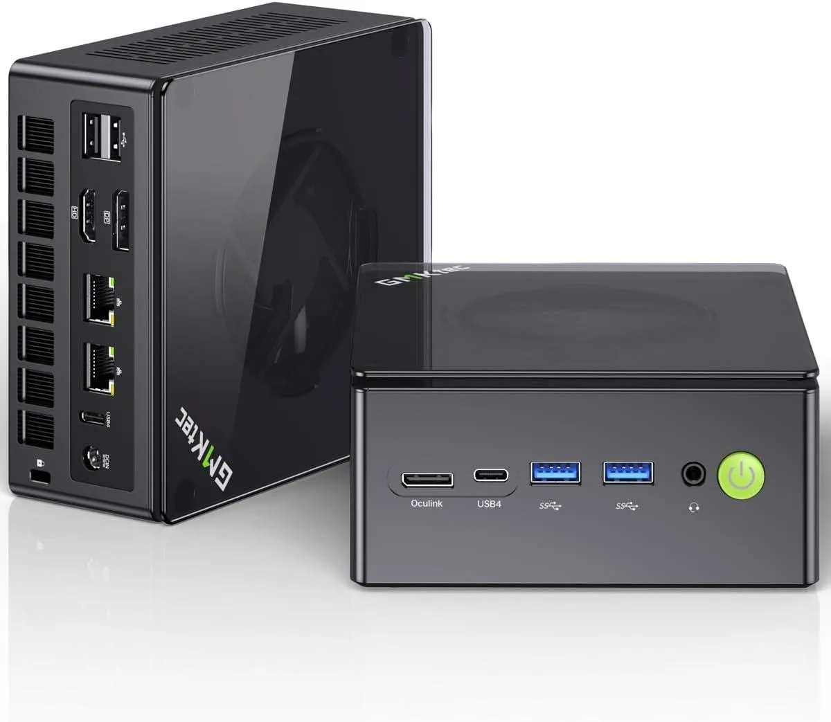 Gunmetal gray mini PC, compact square form factor