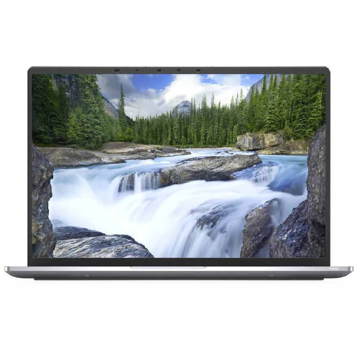 Silver 14 inch Dell Latitude 9420 laptop closed on light background