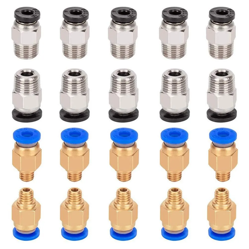 KEHIPI KEHIPI PC4-M6 &amp; PC4-M10 Pneumatic Fittings Kit 20pcs 3D Printers Accessories — photo du produit