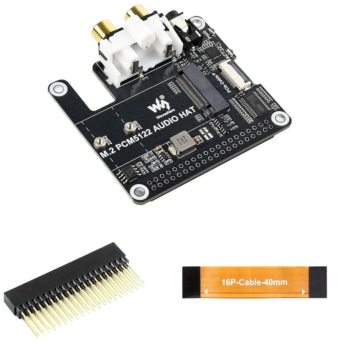LORDWORLD LORDWORLD M.2 NVMe + PCM5122 Audio HAT for Pi 5 development board — Produktfoto