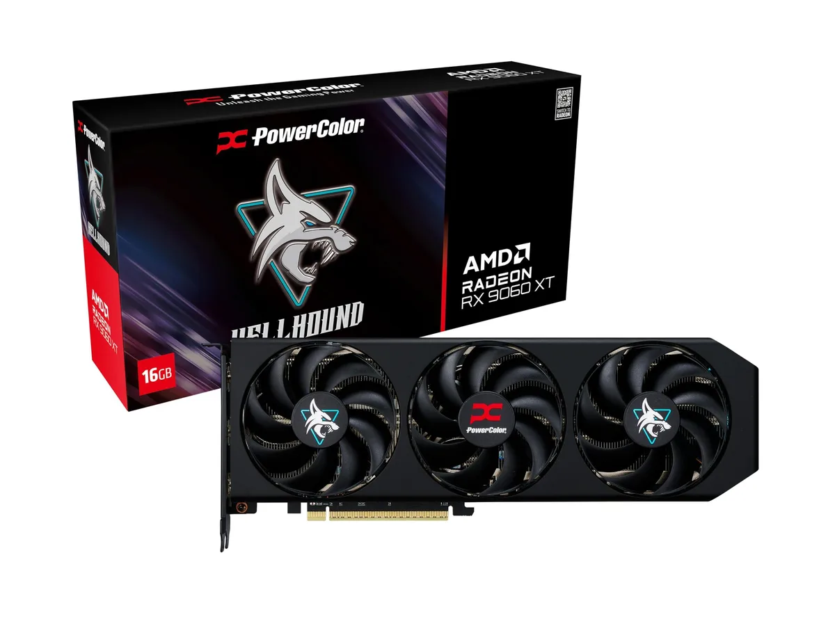 PowerColor PowerColor Hellhound Radeon RX 9060 XT 16GB GDDR6 graphics card — photo du produit